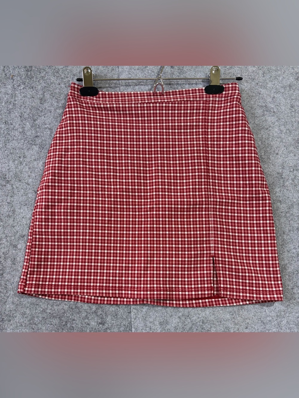Hollister Red & White Gingham Mini Skirt